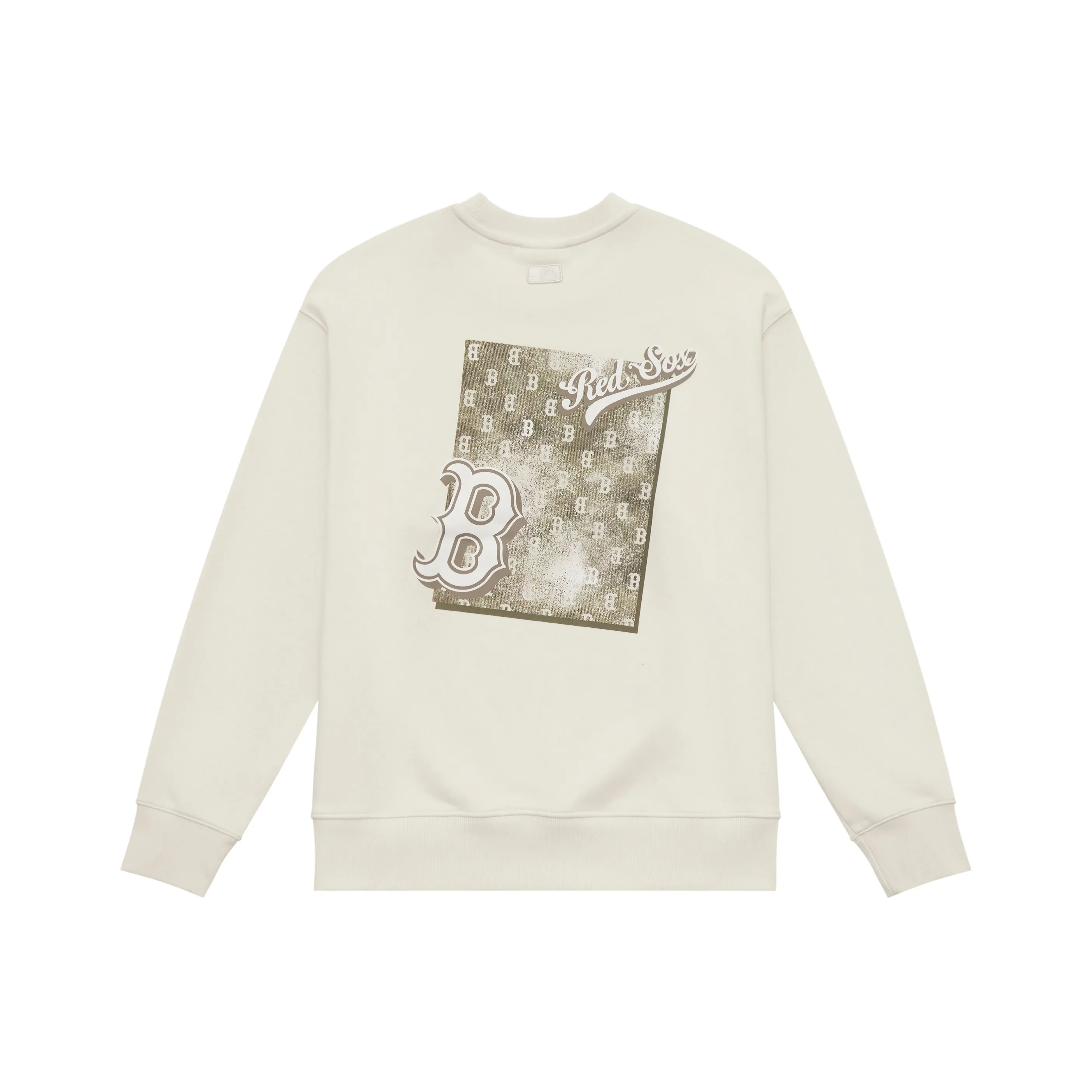 MLB MONOGRAM Collection Boston Red Sox 24FW Long-Sleeved Crew Neck Sweatshirt Unisex Hemp Cream