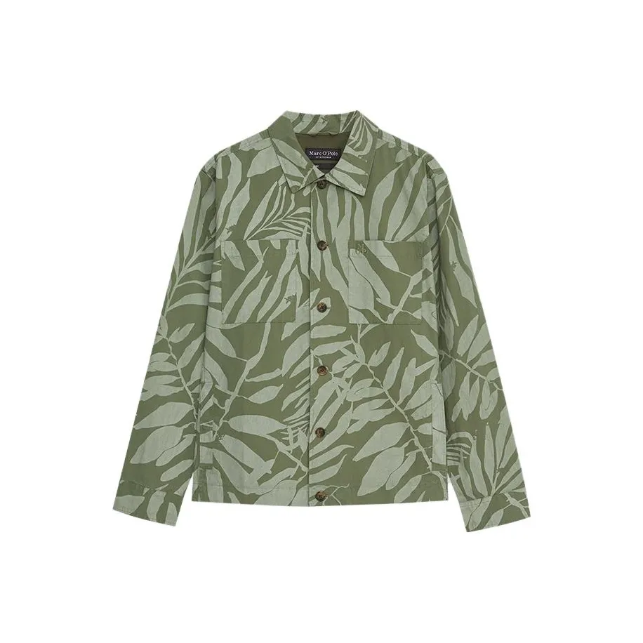 MARC OPOLO Shirts Men's Green With Leaf Print