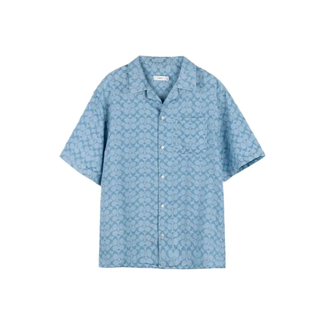 COACH SS24 Signature Camp Cotton Short Sleeves Shirts Blue