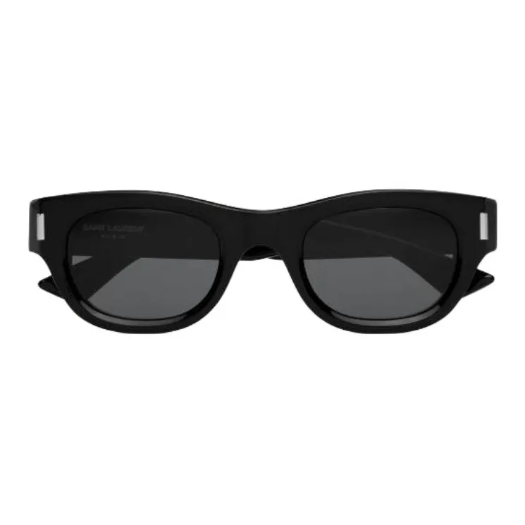 SAINT LAURENT Acetate Irregular Shape Sunglasses Men's Black