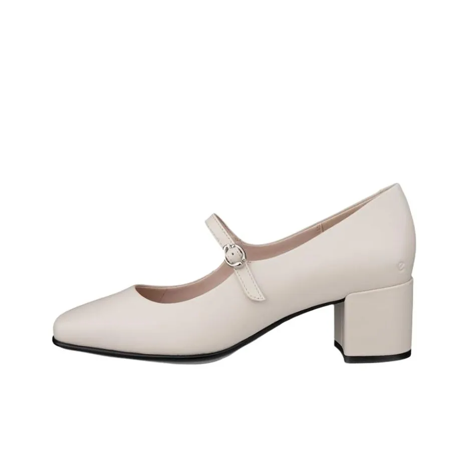 Ecco Shape 35 Square Грубый каблук Туфли Мэри Джейн Женские Лаймово-серый