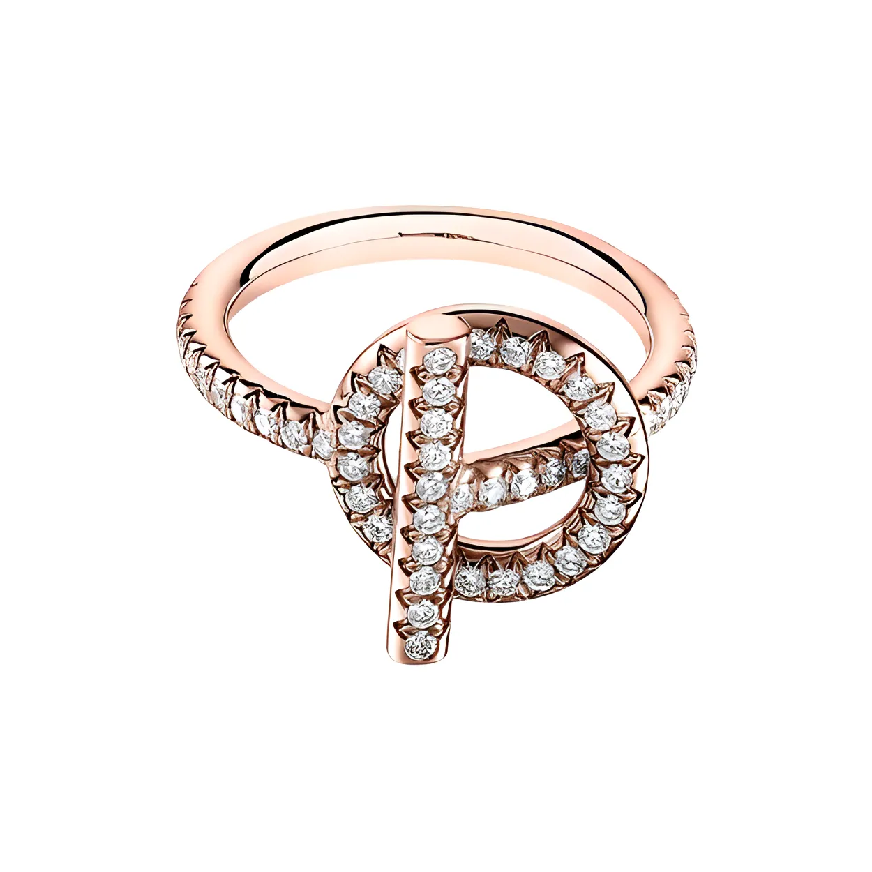 HERMES 18K Rose Gold Rings Women's Rose Gold