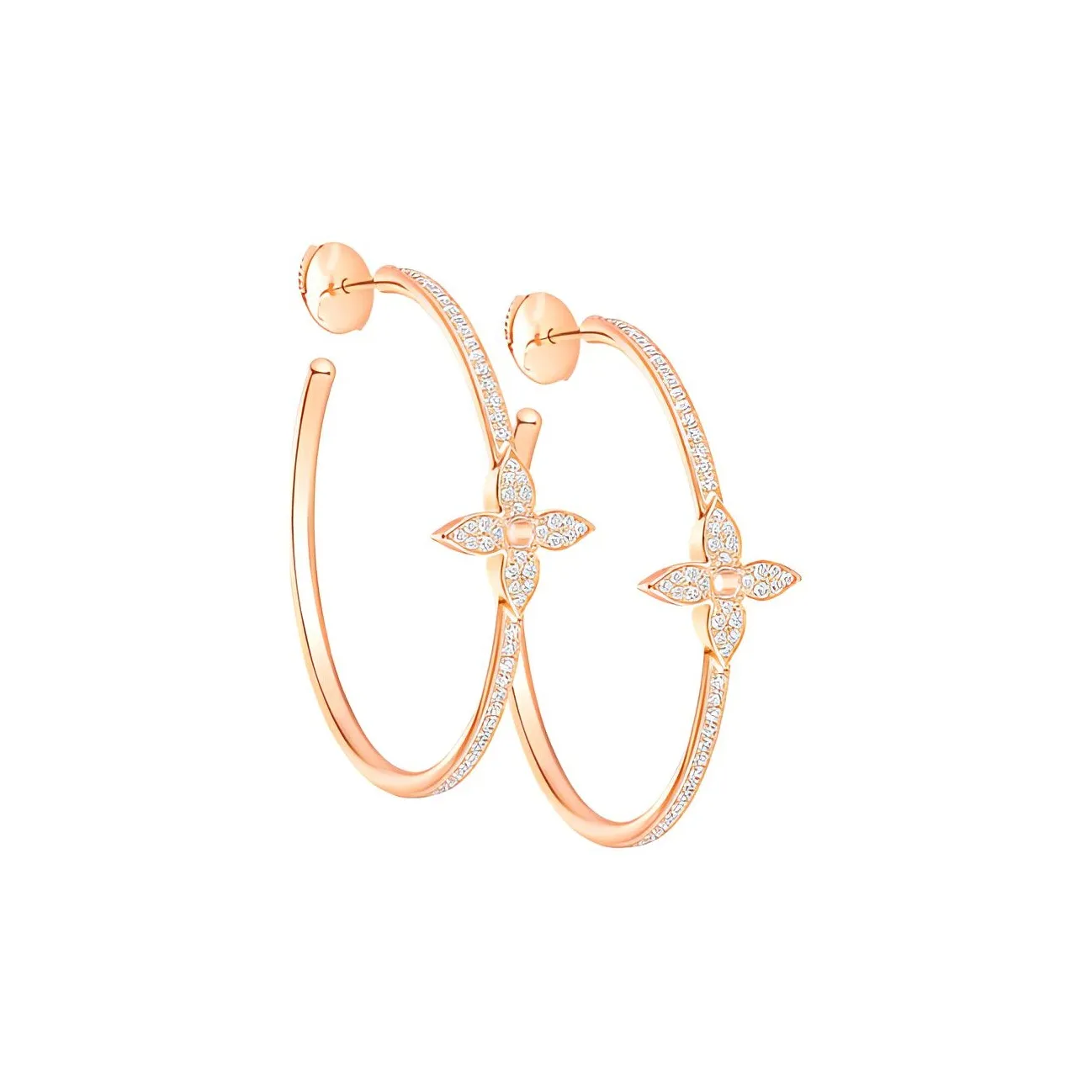 LOUIS VUITTON Idylle Blossom Hoops Pink Gold And Diamonds