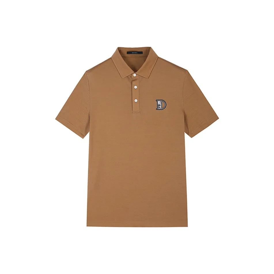 DAVID NAMAN Светло-коричневая мужская поло рубашка