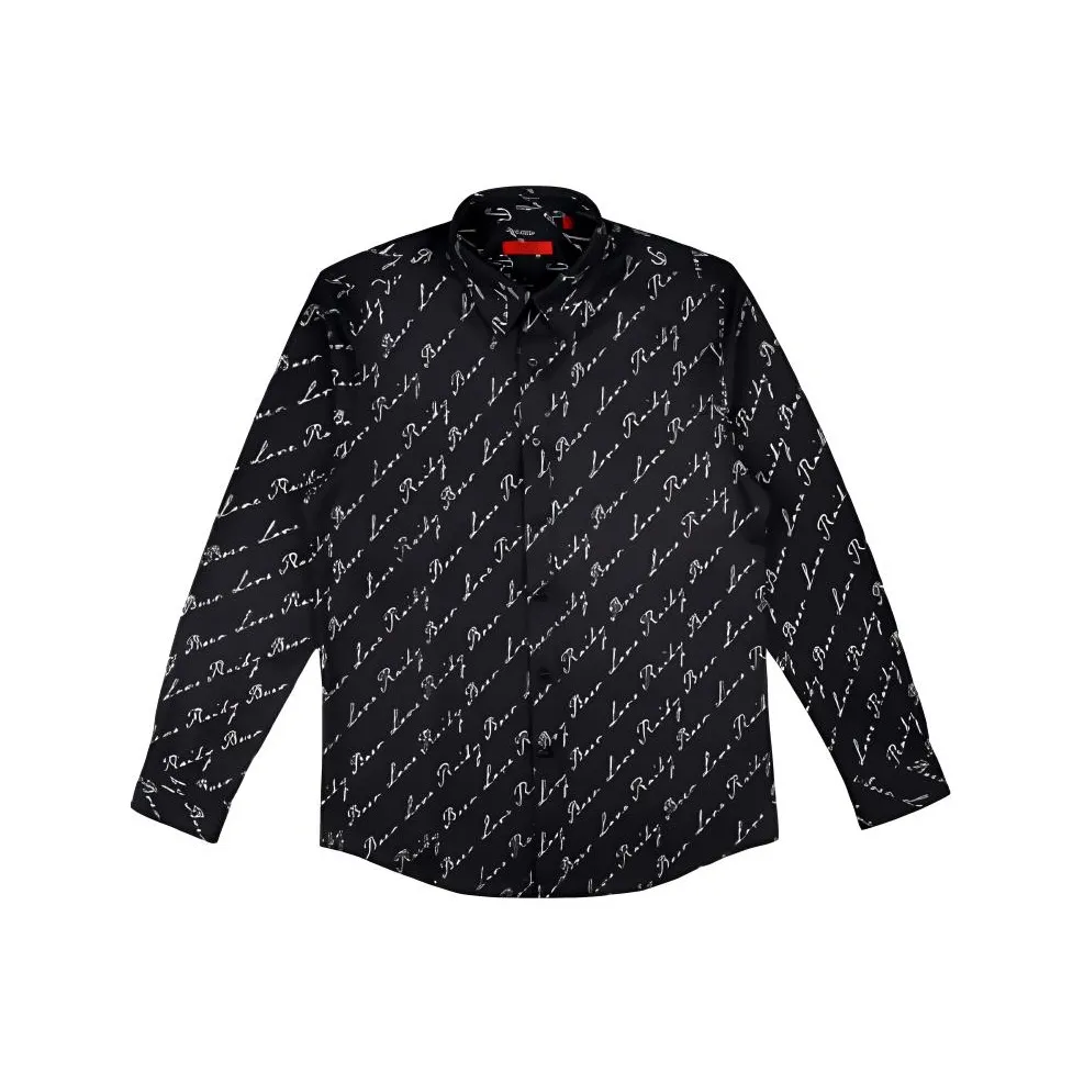 Raidy Boer Рубашка Мужская Черная с цветочным узором