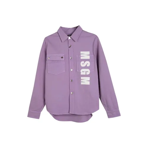 MSGM Светло-фиолетовые Мужские Рубашки