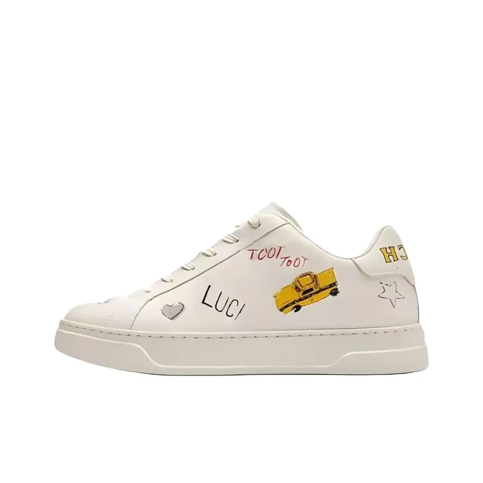 COACH Highline Low Топ Скейтборд Кроссовки Женские Белые