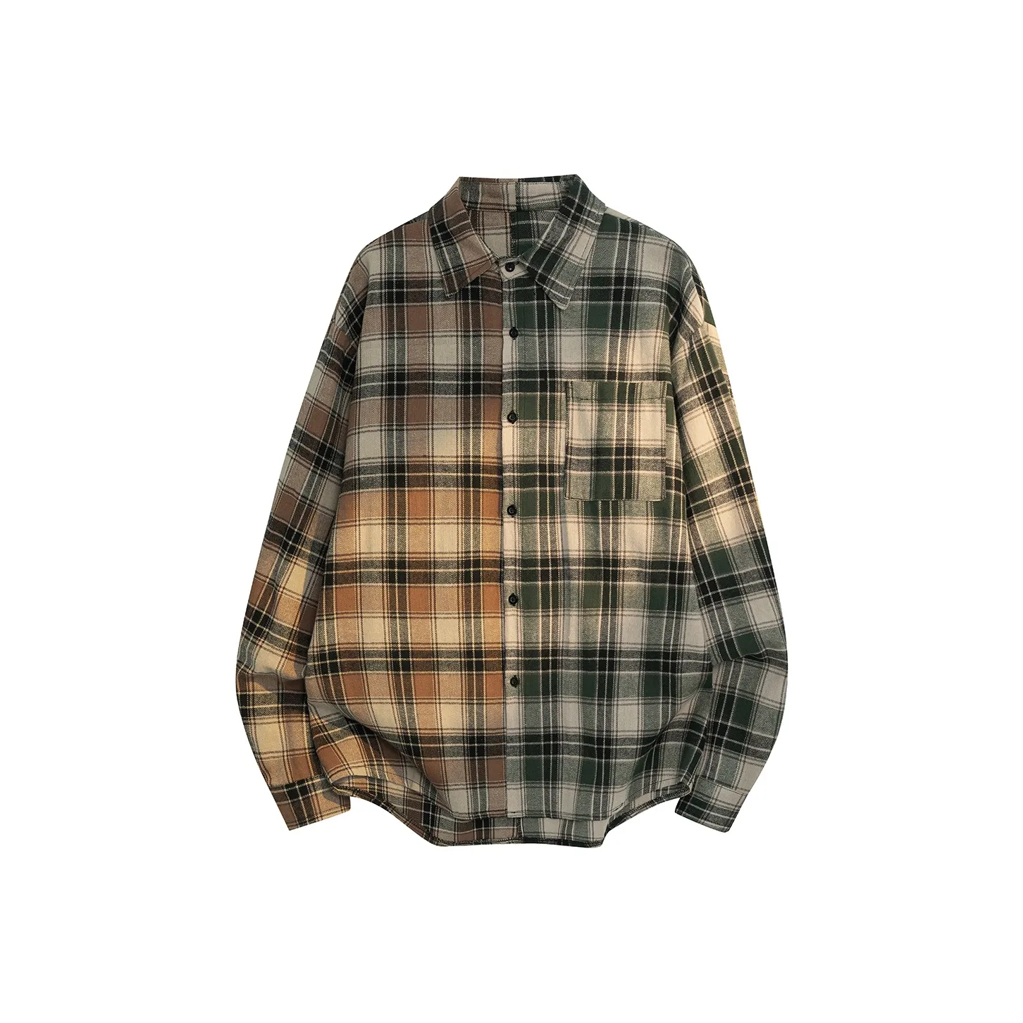 Poshbrain Shirt Unisex Yellow Green Plaid