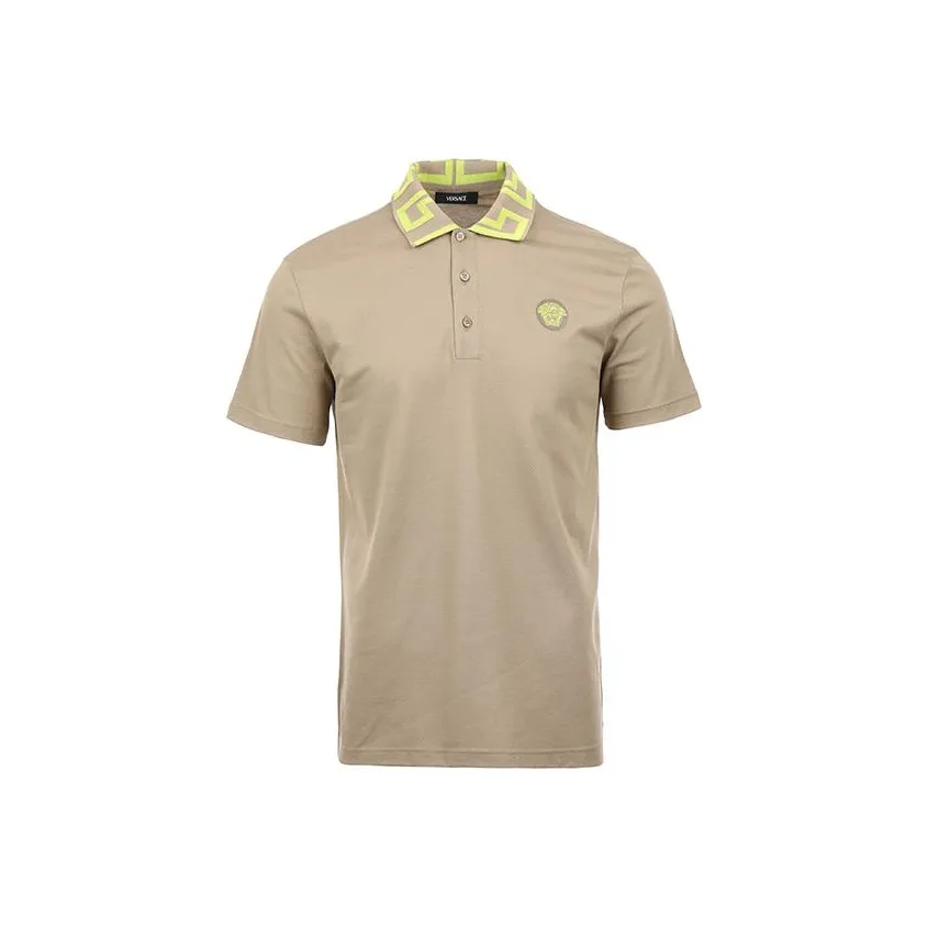VERSACE Medusa Embroidered Short Sleeved Polo Shirt