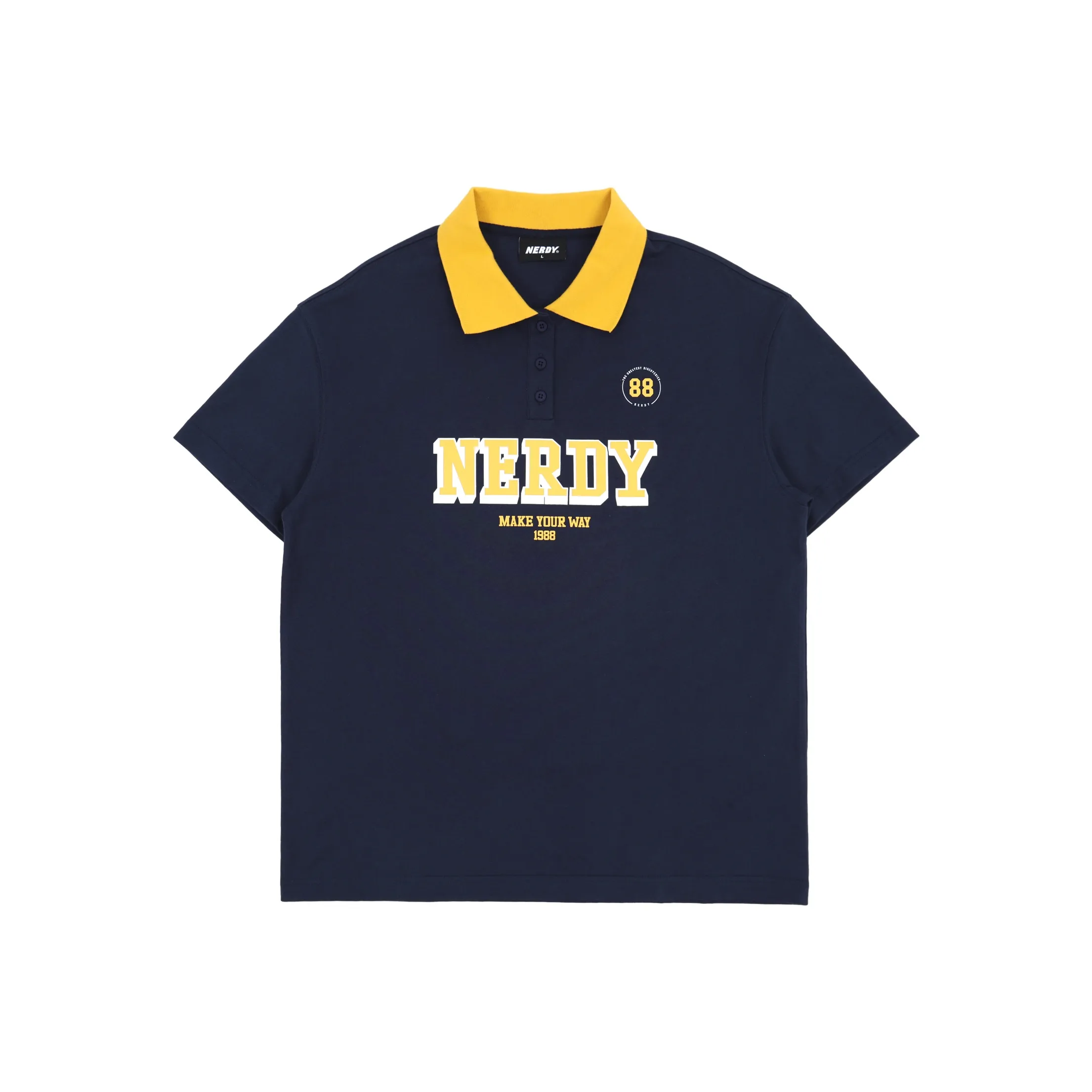 Nerdy SS24 Поло Унисекс Темно-синий