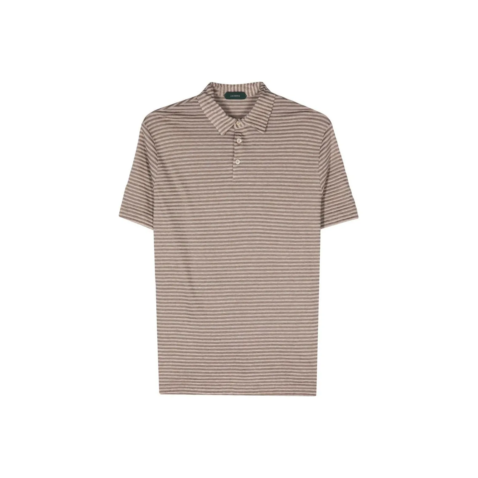 Zanone Striped Linen blend Polo Shirt
