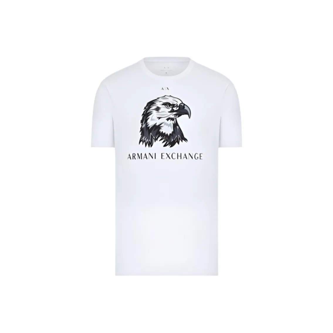 ARMANI EXCHANGE Logo Print Crew Neck Short Sleeved T Shirt T Shirt Men's White