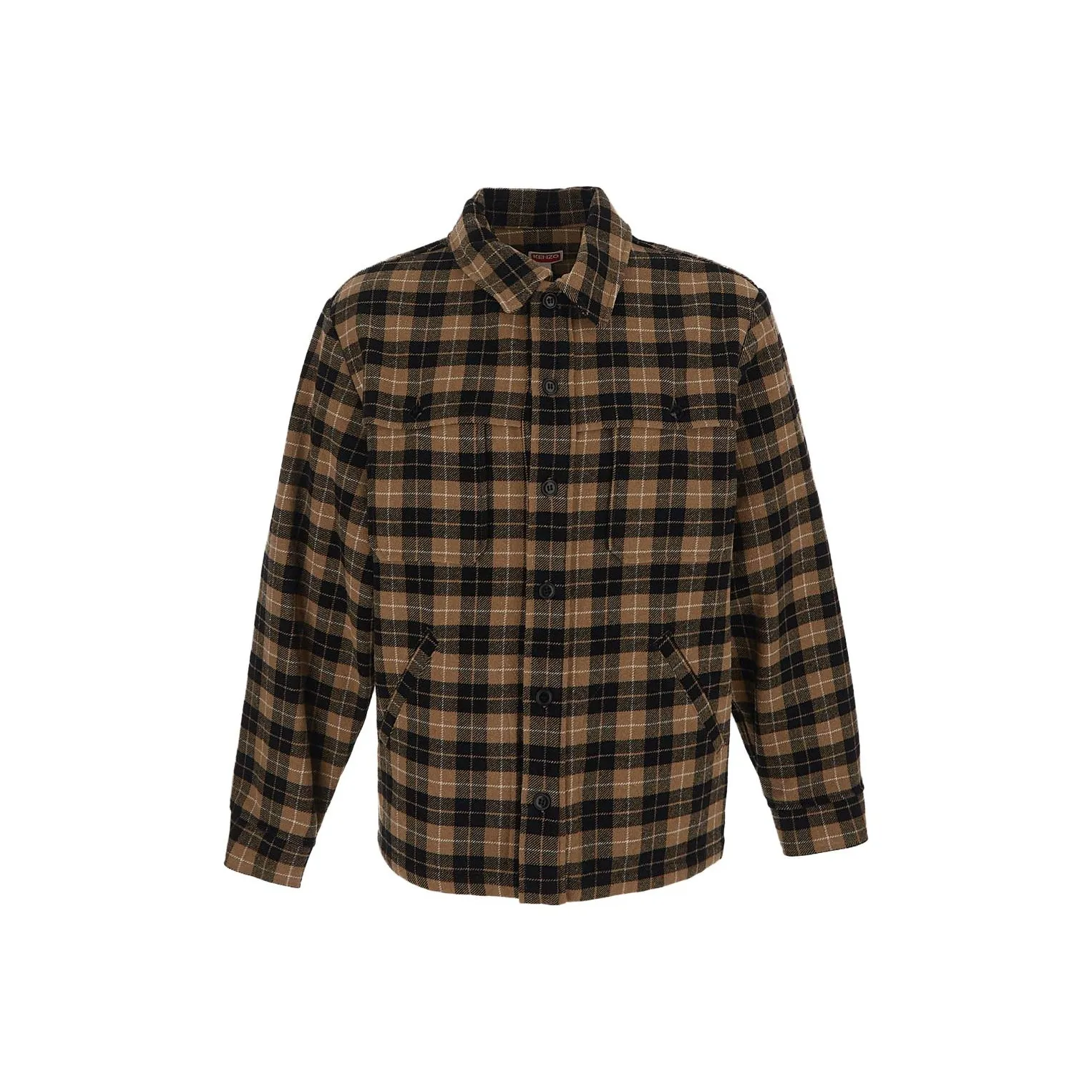 KENZO Коричневый Черный Мужские Рубашки