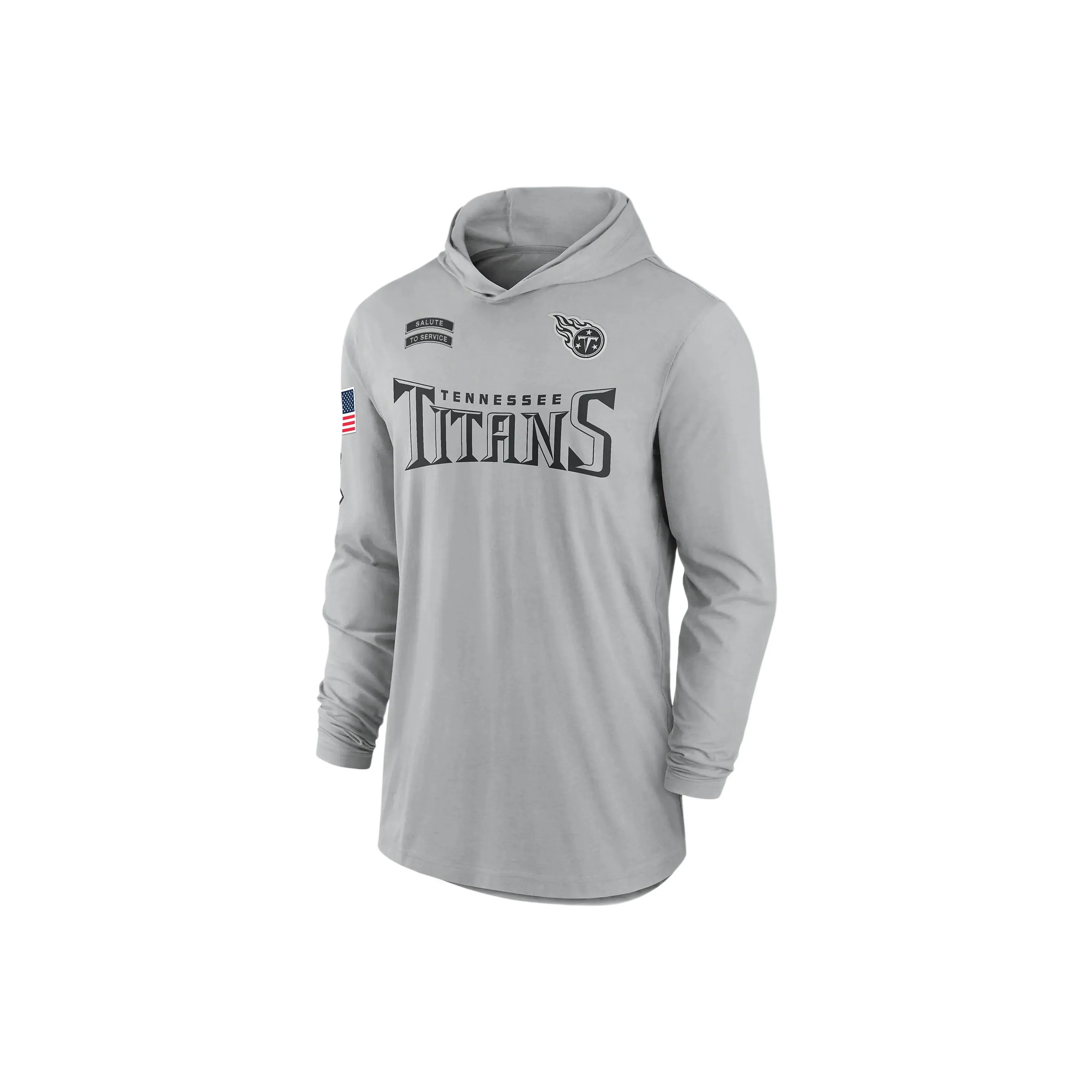 Nike Tennessee Titans Salute To Service Edge Mascot Lockup Men's Nike Dri FIT Nfl Long Sleeve Hooded Top