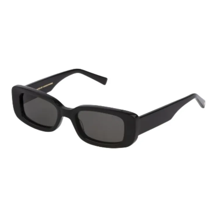 Sting Acetate Rectangular Sunglasses Unisex Black