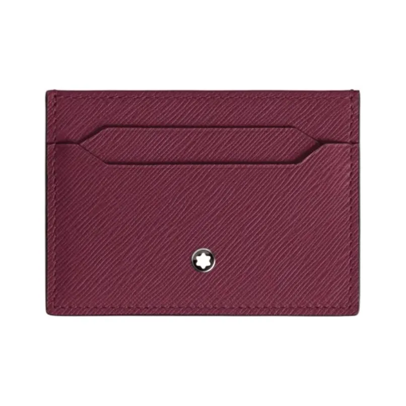 MONTBLANC Men's Calfskin Card Holder Burgundy
