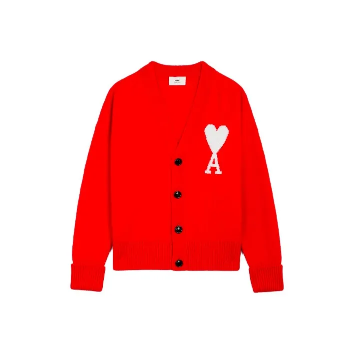 AMIPARIS Ami De Coeur Merino Wool Oversize Cardigan