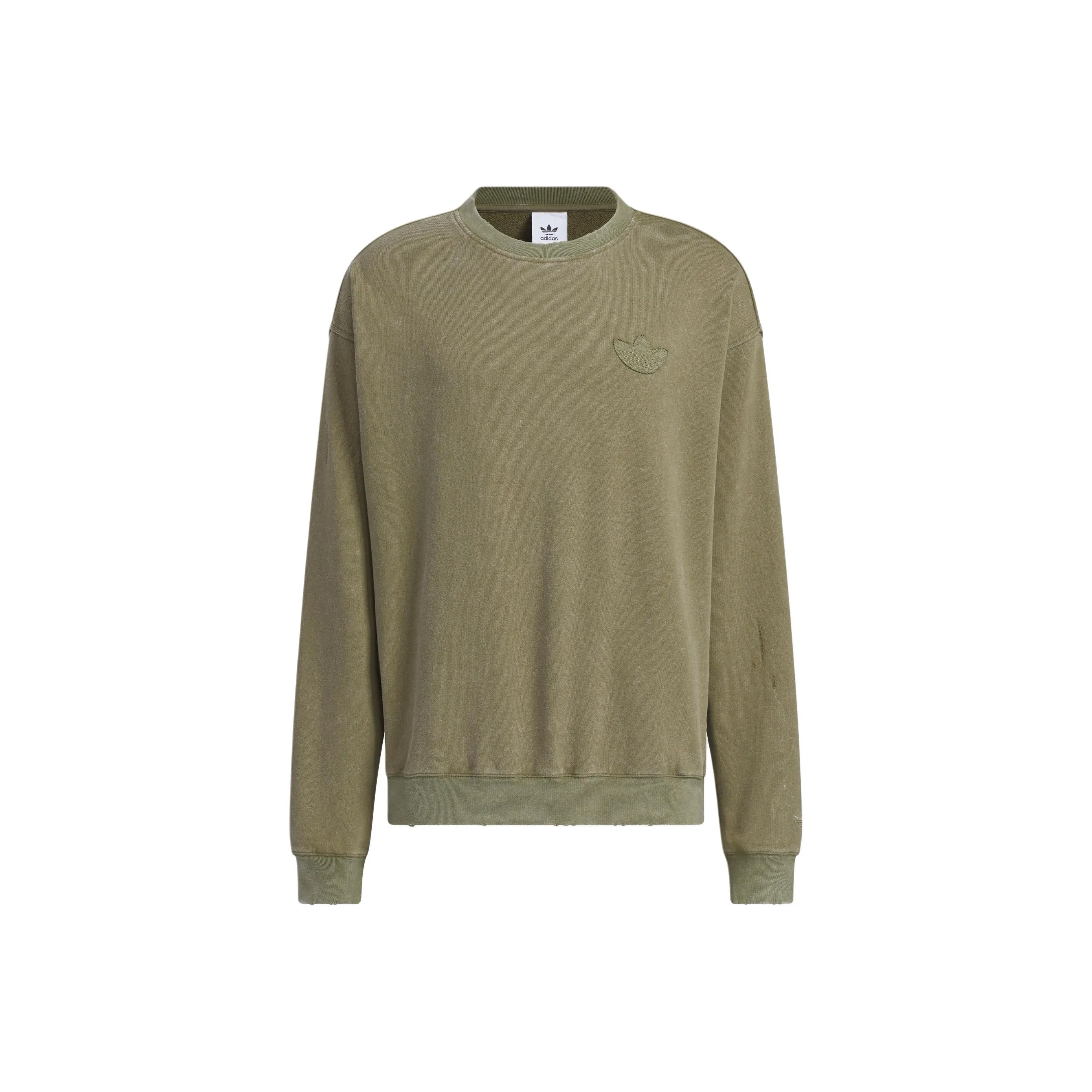 Adidas Originals WASHEDCREW SWEATSHIRT Sweatshirt Men Strata Olive Green