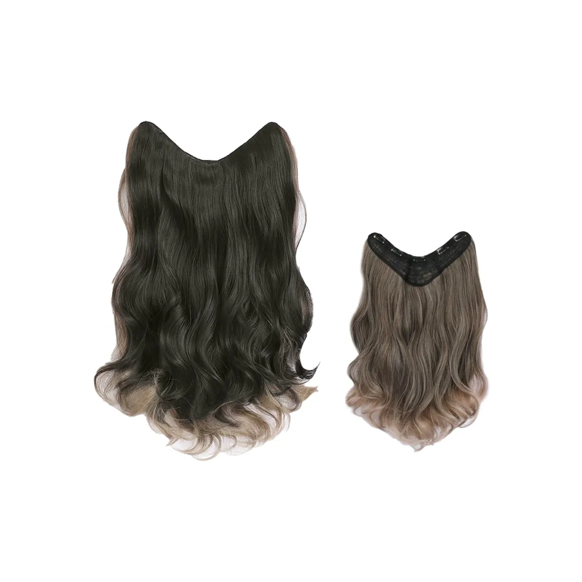 QIYEXUE Градиентный Париж Разрисованный One Piece Большая волна Расширение для волос Женская парик