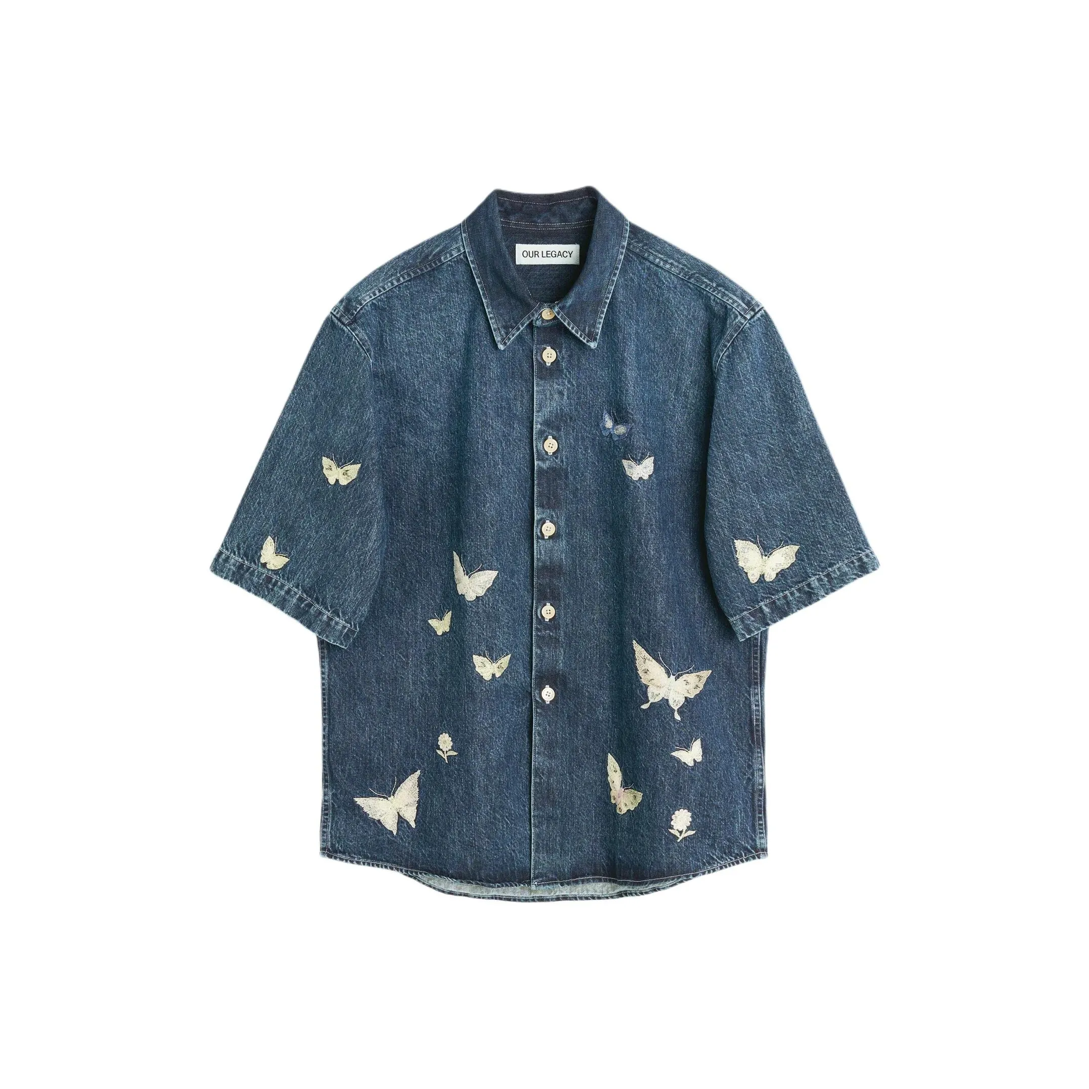 OUR LEGACY Collaboration SS25 Рубашка Мужская Индиго