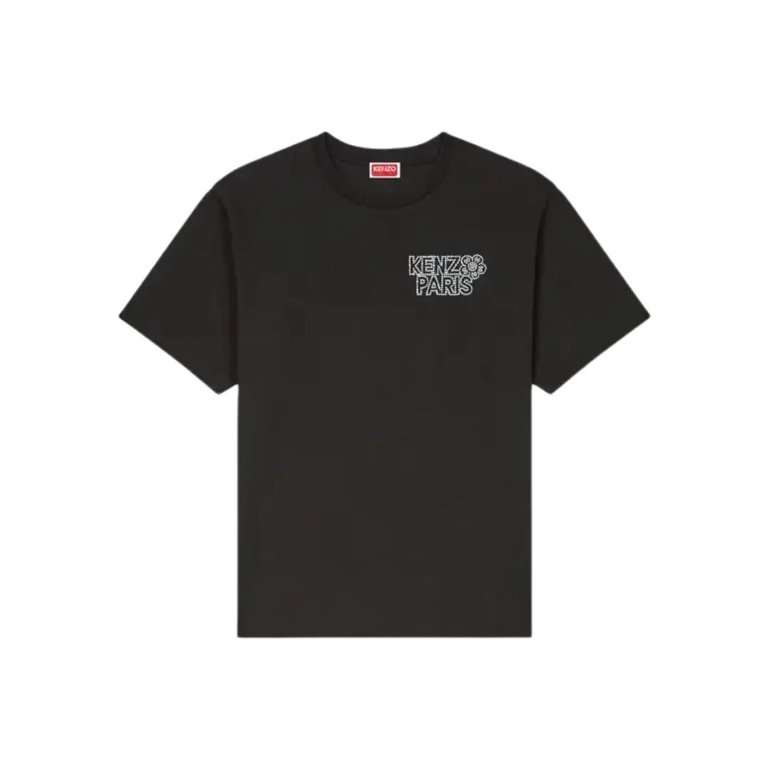 KENZO С буквой A круглый вырез свободный крой прямой крой короткий рукав футболка мужская черная