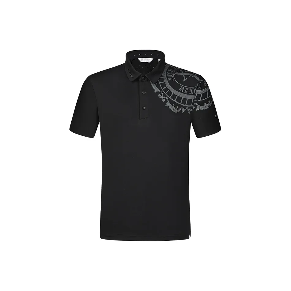 FILA Golf Series Short Sleeved Polo Shirt Men's Pitch Black