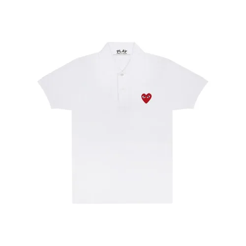 CDG Play Белое Унисекс Поло
