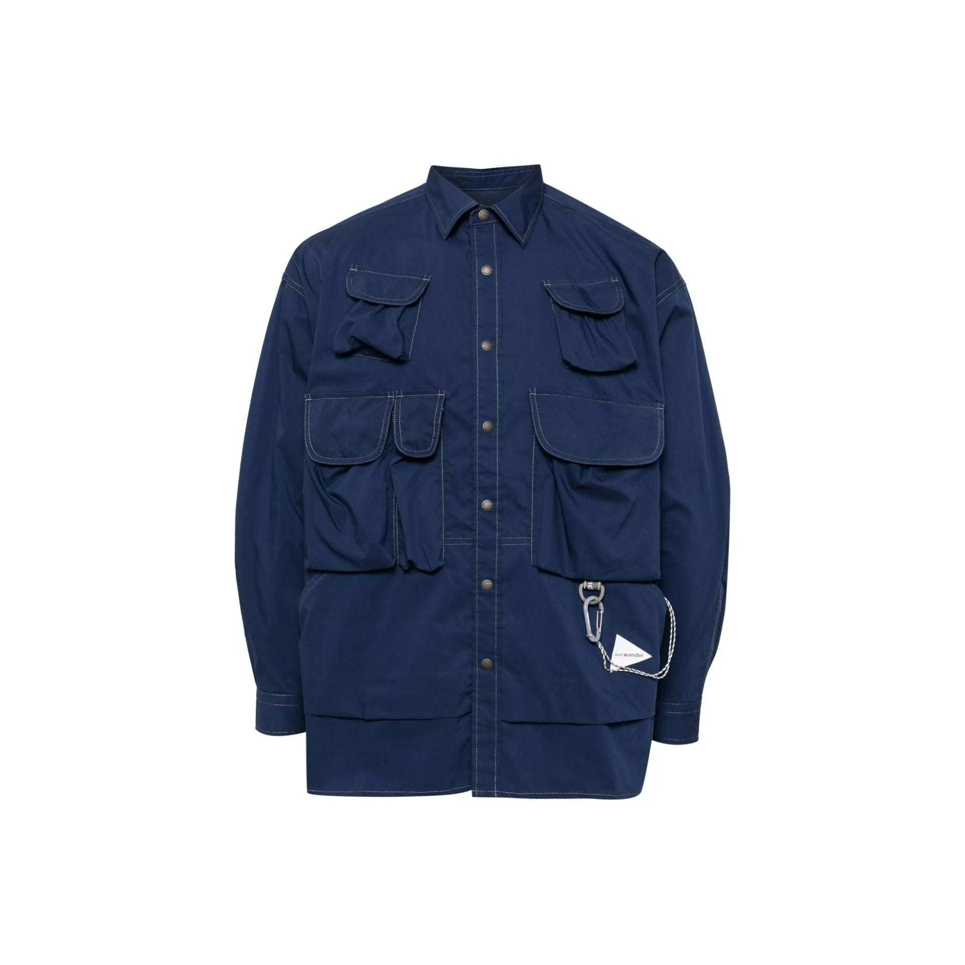 And wander Collaboration SS24 Рубашка Мужская Пруссия Синий