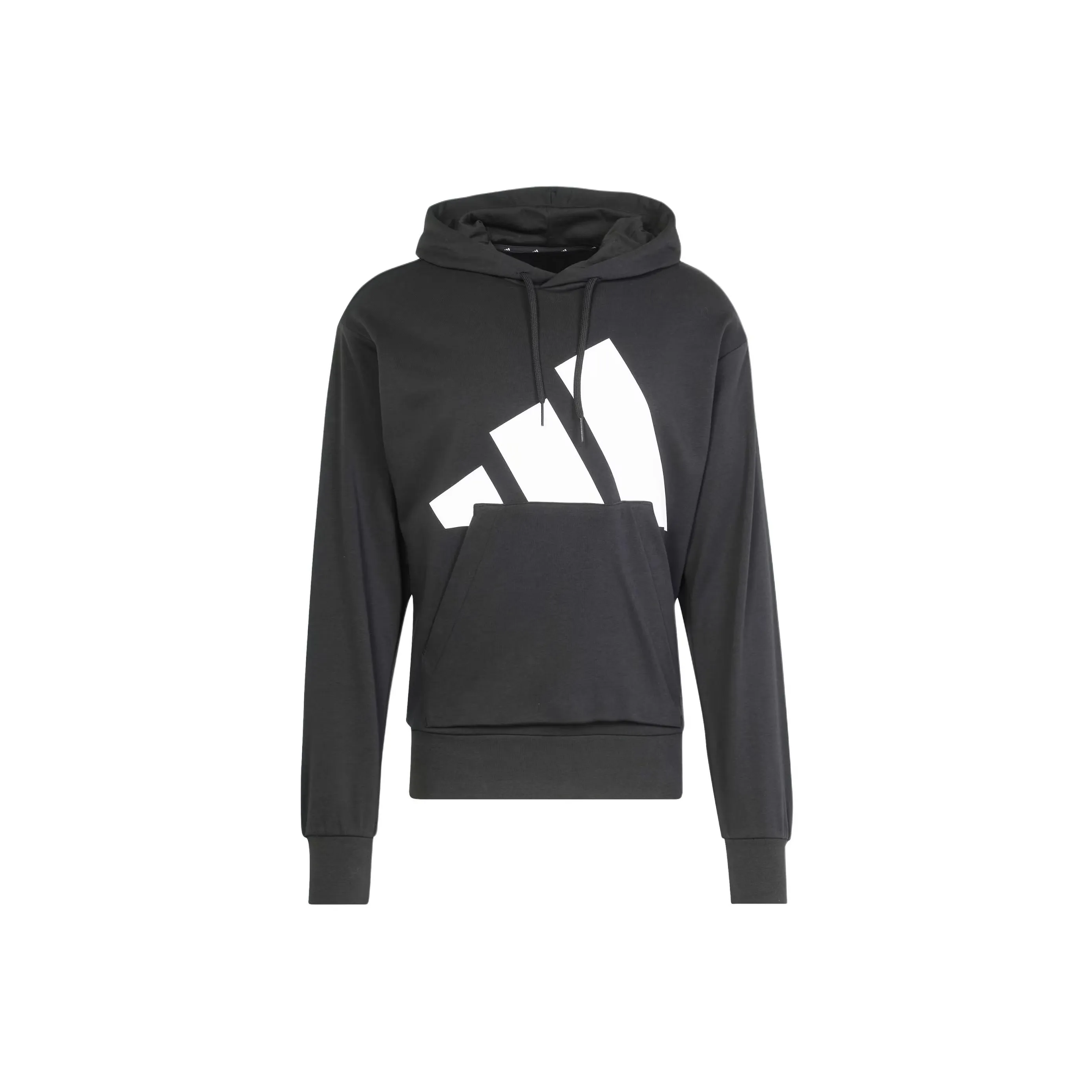 Adidas Essentials SS25 Спортивная одежда Большой логотип Французский терри Толстовка Мужской Черный Белый