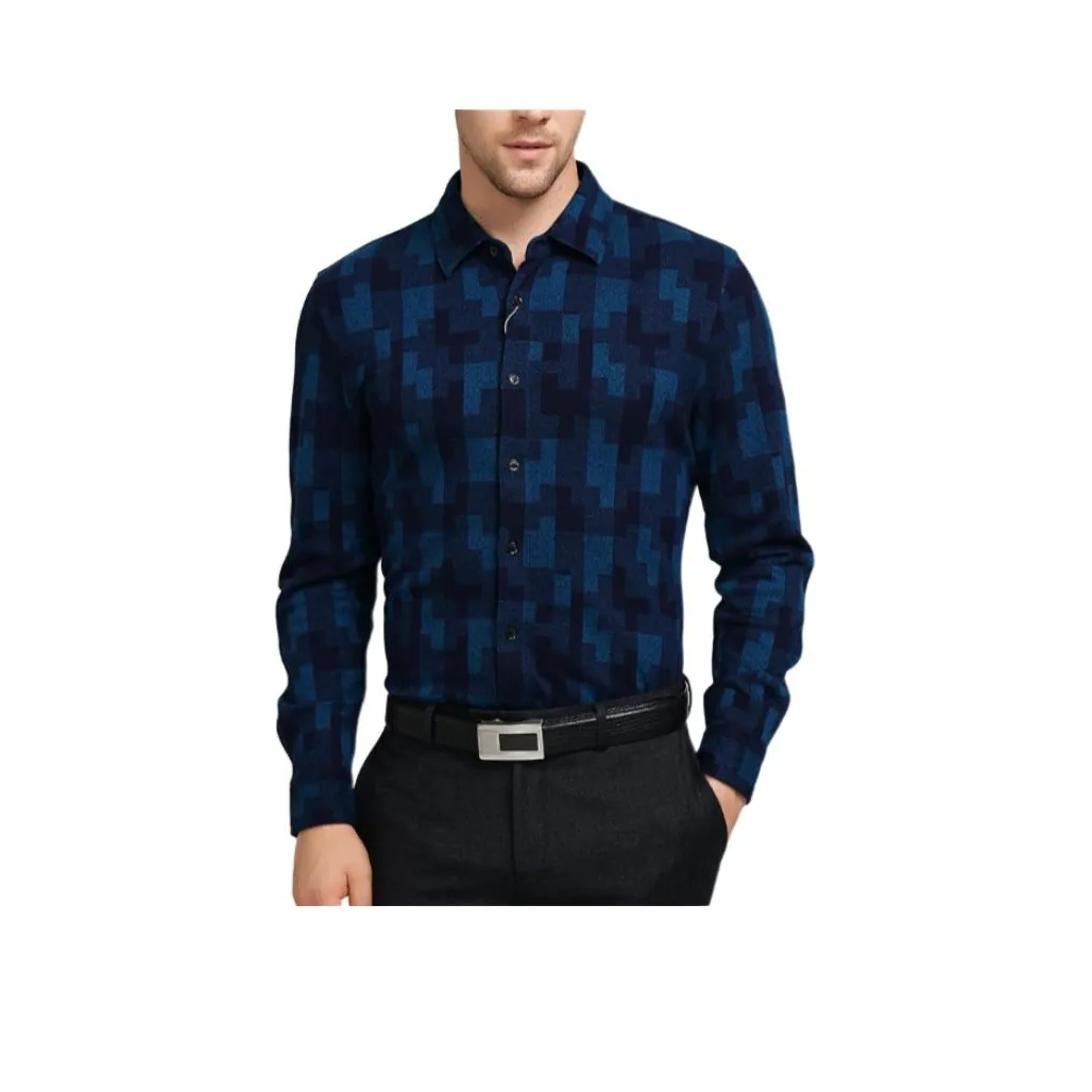 Francesco Totti Рубашка Мужская Синяя и Зеленая Клетка