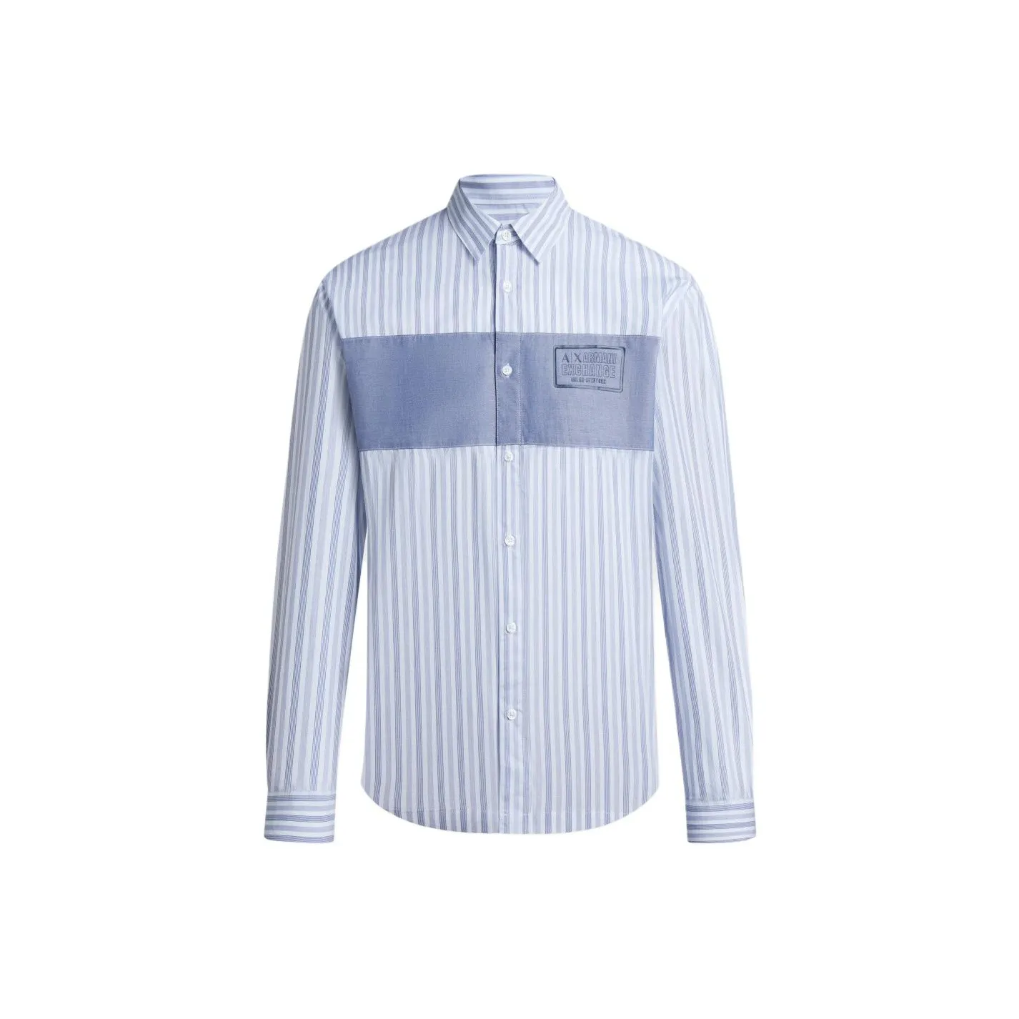 ARMANI EXCHANGEAE FW23 Рубашка Мужская Синяя Белая