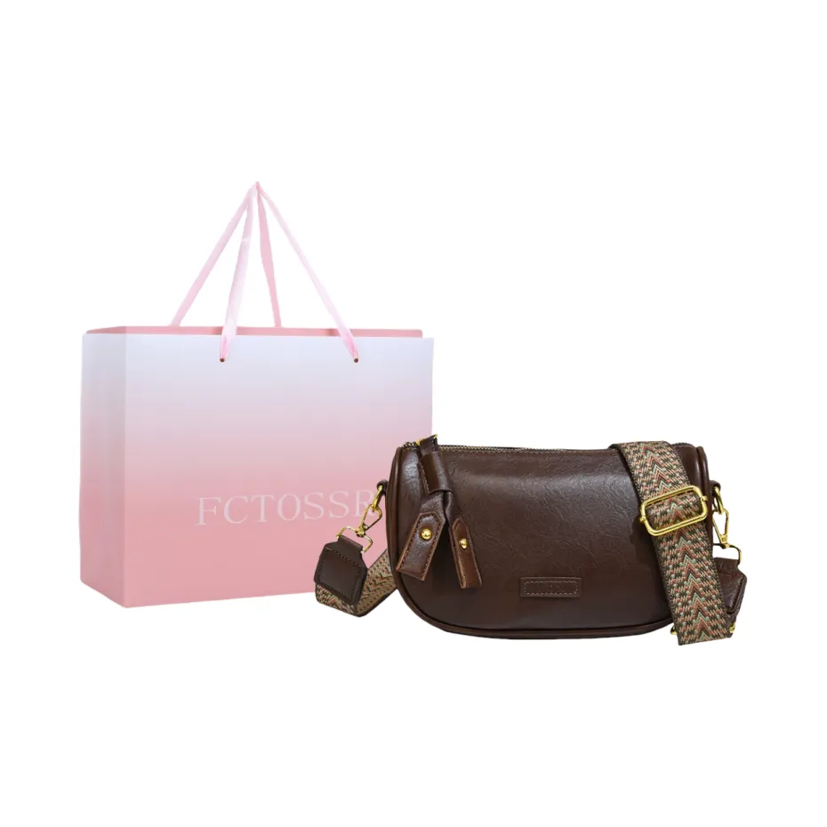 FCTOSSR ПУ (полиуретан) Сумка через плечо Стандартная Женская Черная Светло-коричневая Кофейная