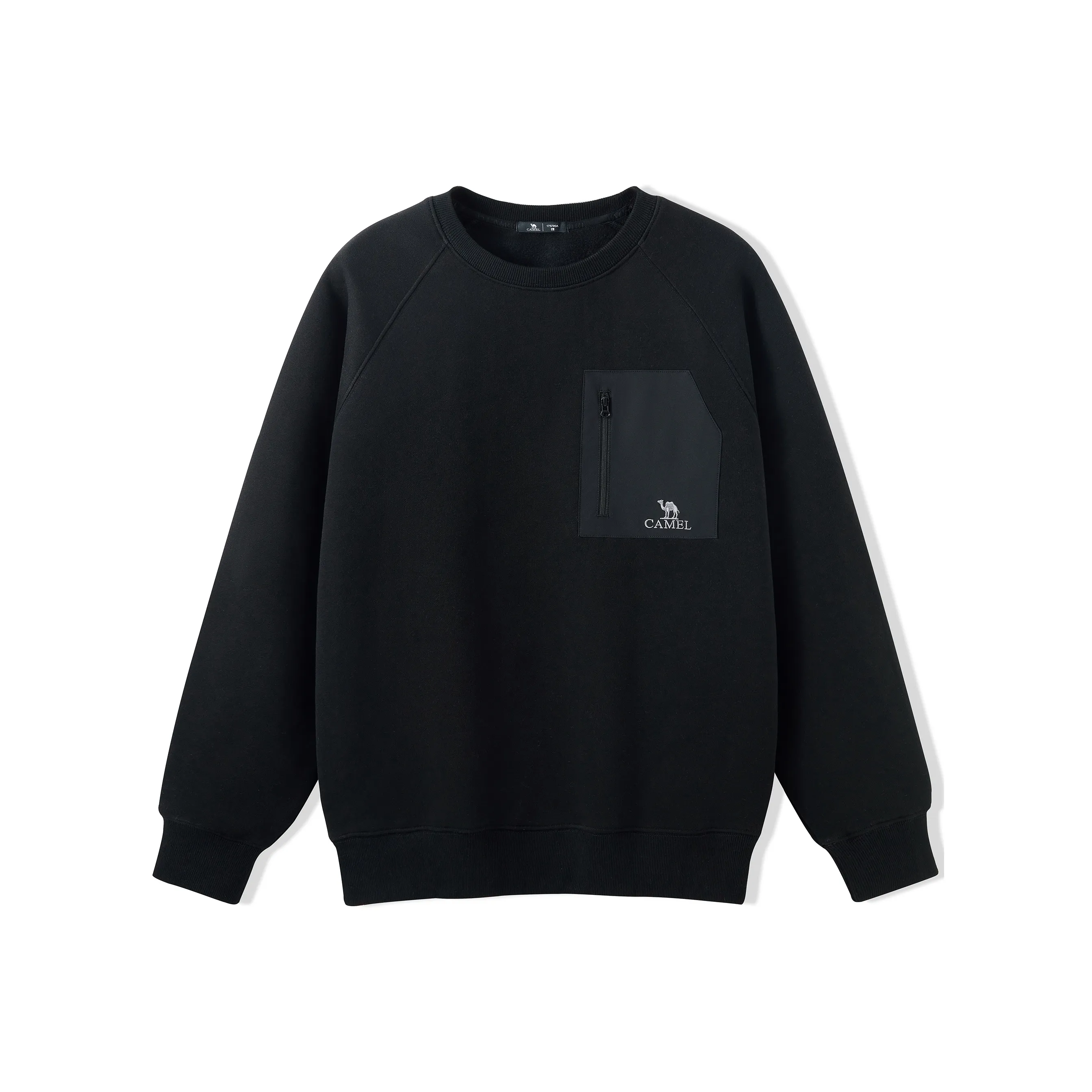 CAMEL Polar Fleece Теплый тон кожи Эластичный Мягкий Топ Карман Пэчворк Реглан Облегающий крой Толстовка Мужской