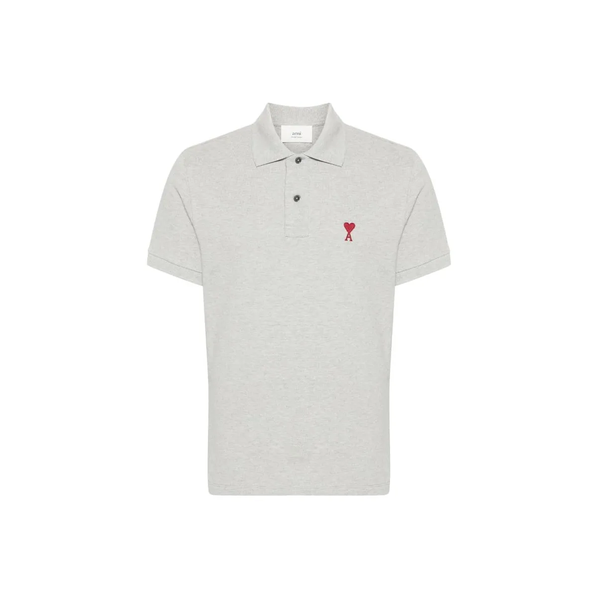 Ami Paris Ami De Coeur Logo Embroidered Short Sleeved Polo Shirt