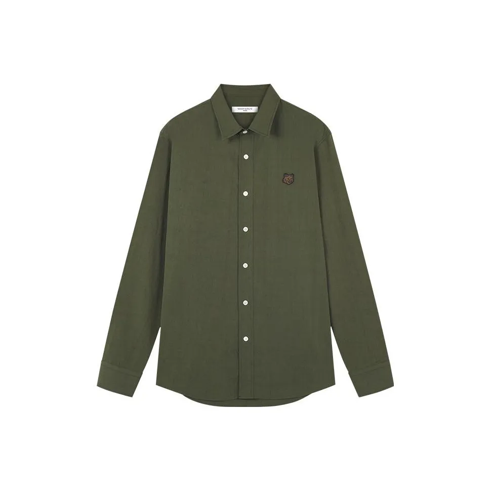 Maison Kitsune Fox appliqué Cotton Shirt