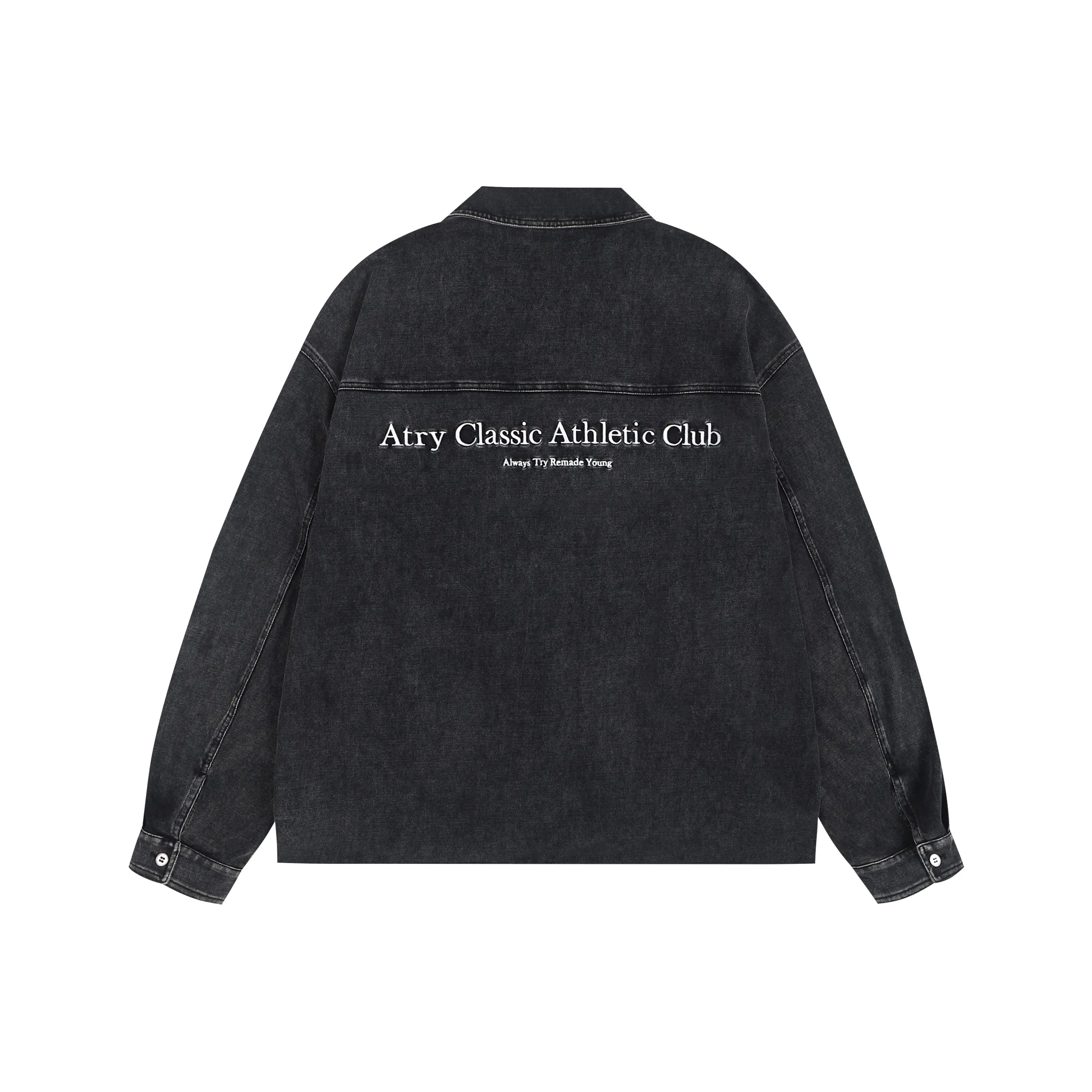 Atry Alphabet Slogan Series Shirt American Casual Advanced Simple Shirt Coat Unisex Black