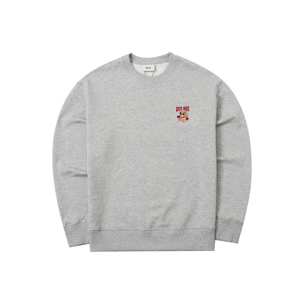 MLB Base Logo Wrinkled Bear Collection Boston Red Sox Толстовка Мужской Фотиния Серый