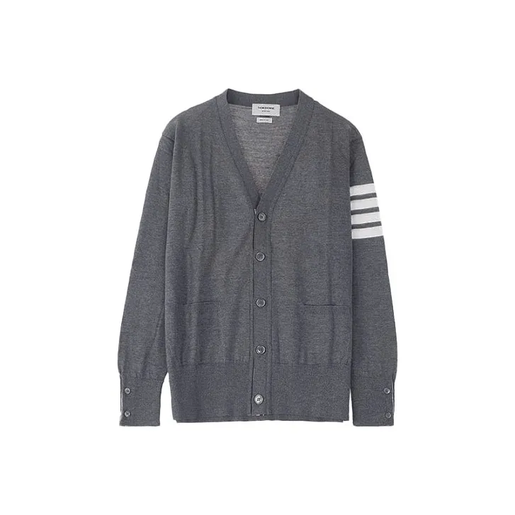 THOM BROWNE 4-Bar Striped V-Neck Cardigan
