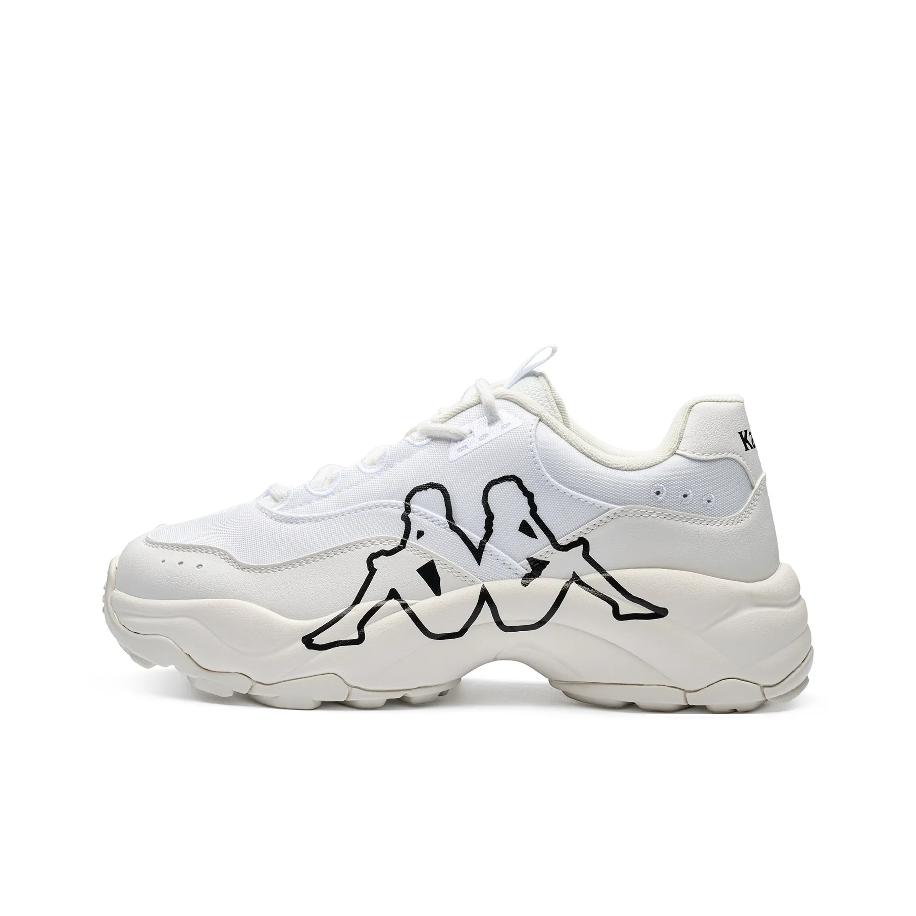 KAPPA Шорты Устойчивые к истиранию Низкий Топ Толстая подошва Кроссовки Унисекс Классический Белый Черный