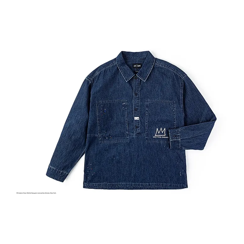 Мужская рубашка Lee co-branded, средне-темно-синий цвет