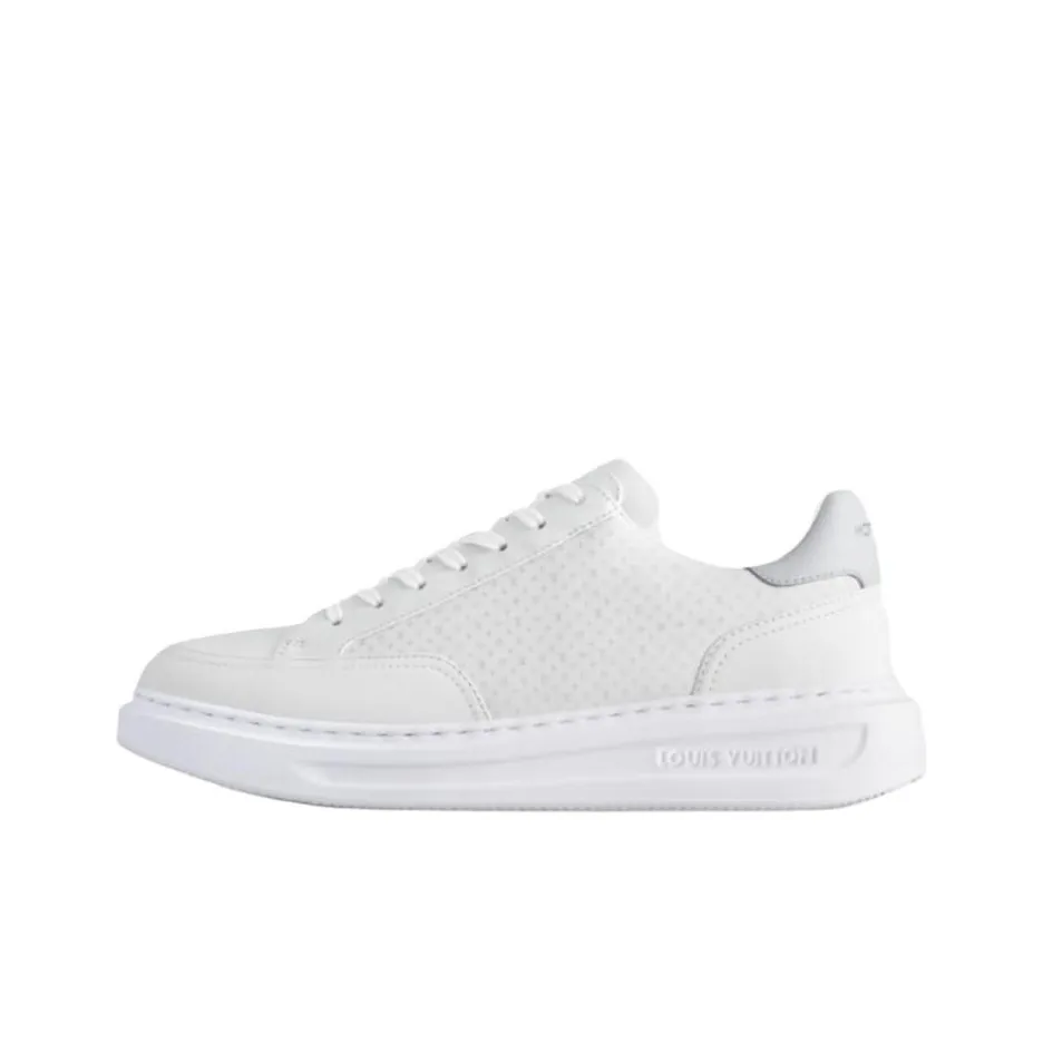 LOUIS VUITTON Beverly Hills Low Top Skateboard Shoes Men's White