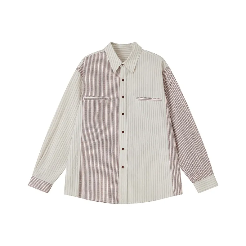 WULISHAONIAN Рубашка Унисекс Красные и Белые Полосы
