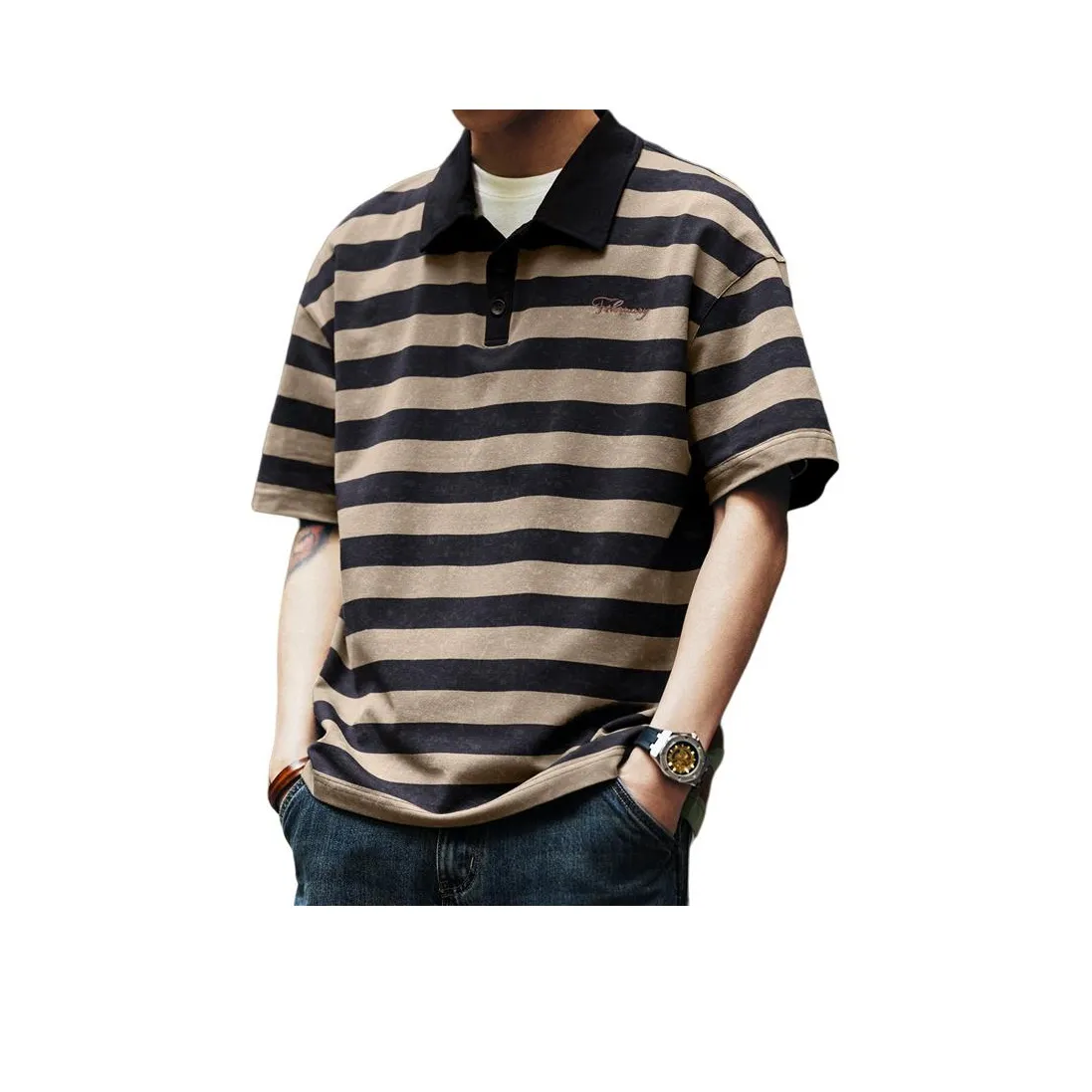 GELANLU Лето Поло Свободный крой Унисекс