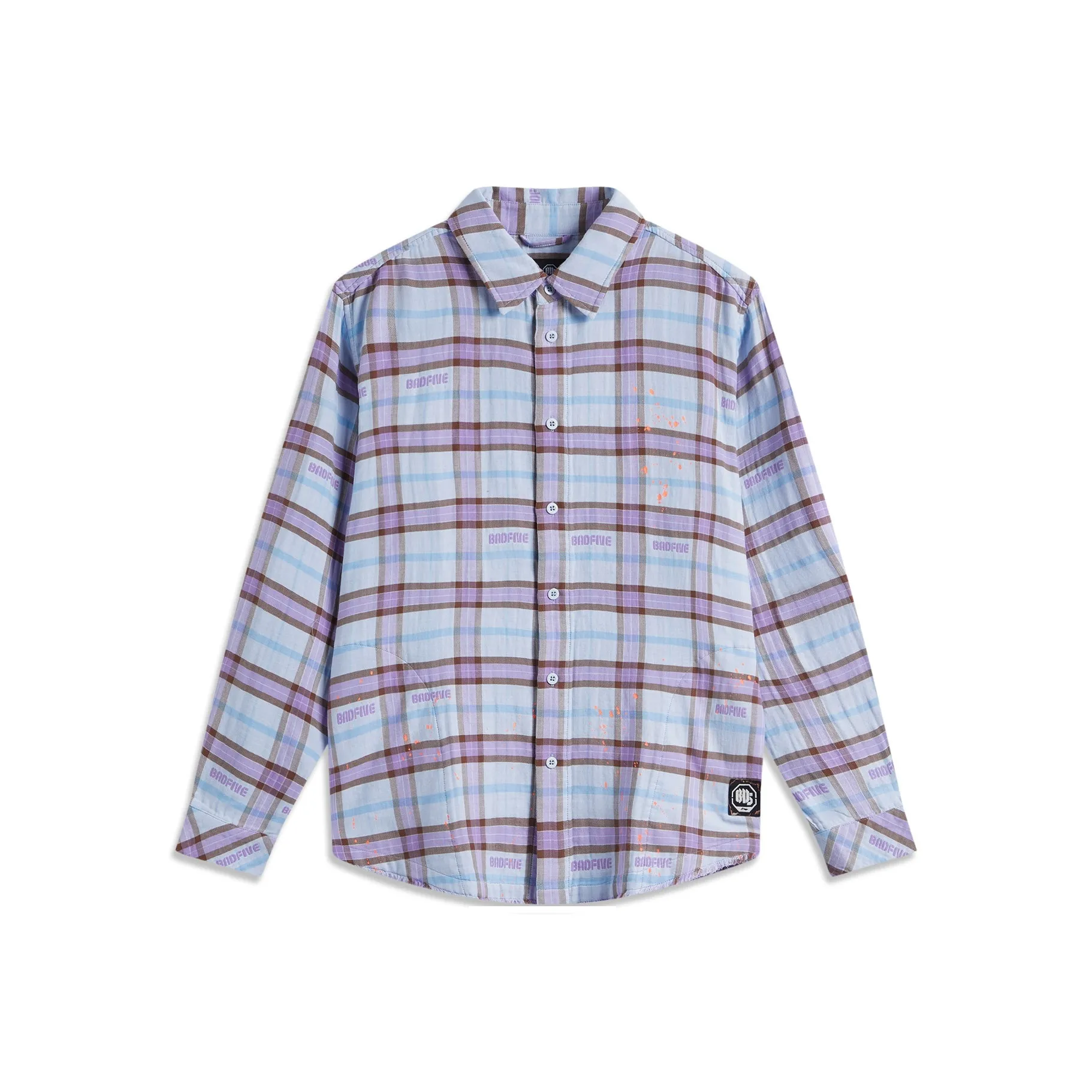 LiNing BadFive Shirt Men's Blue Purple Plaid