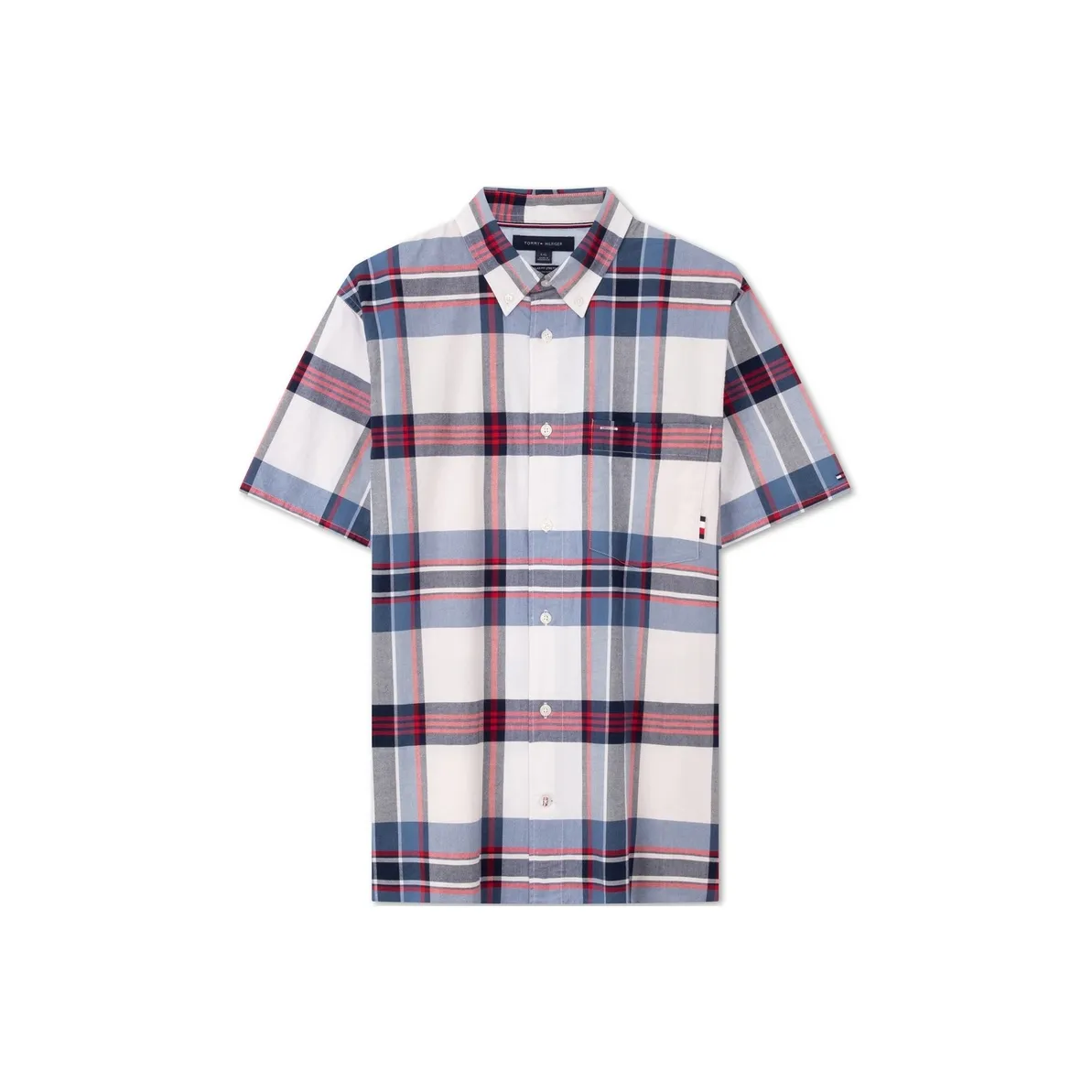 Tommy Hilfiger Shirt Men's Red Blue White Plaid