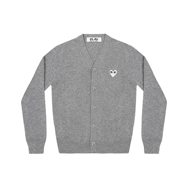CDG Play Sweater Men's Light Gray