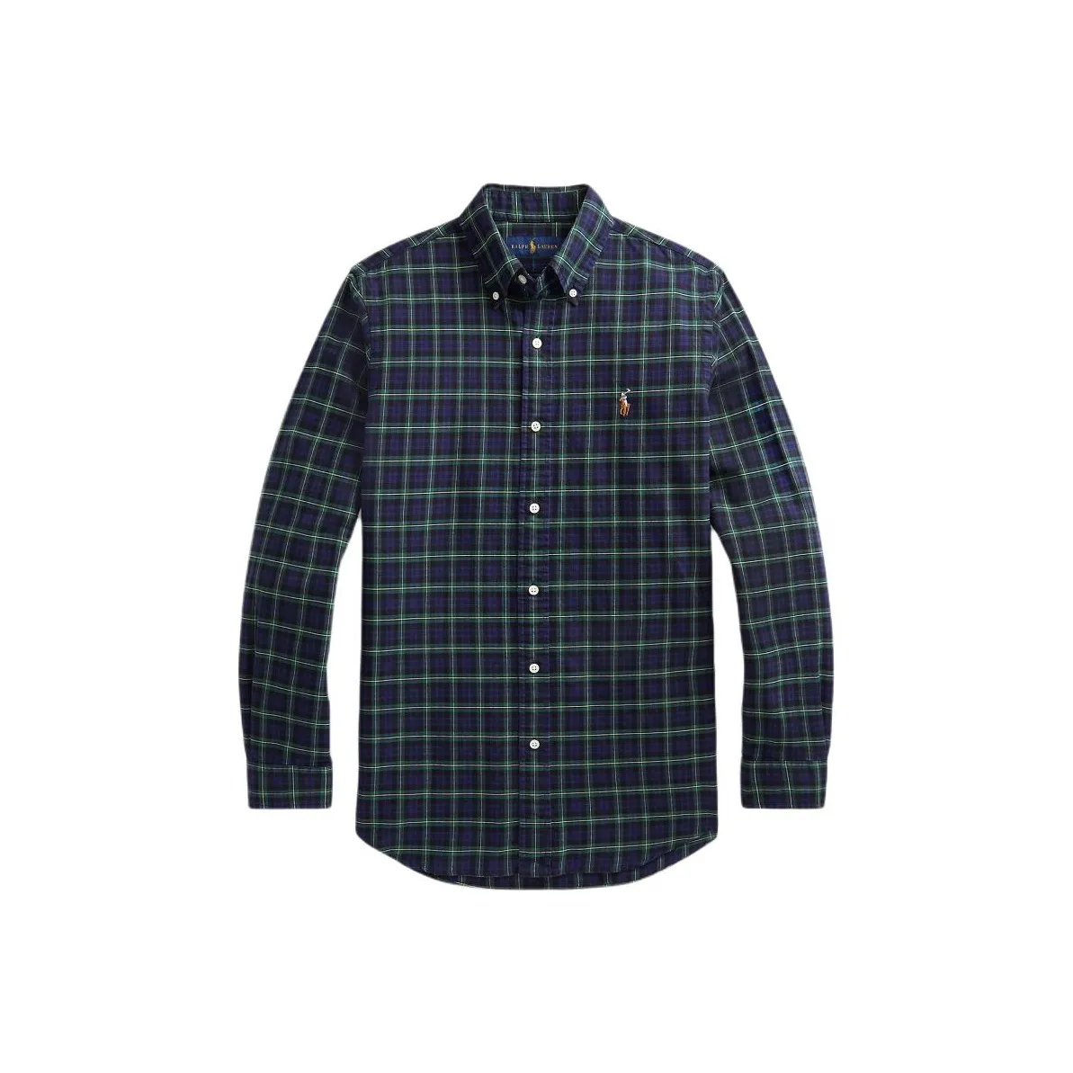 Polo Ralph Lauren SS24 Рубашка Мужская Синяя Зеленая