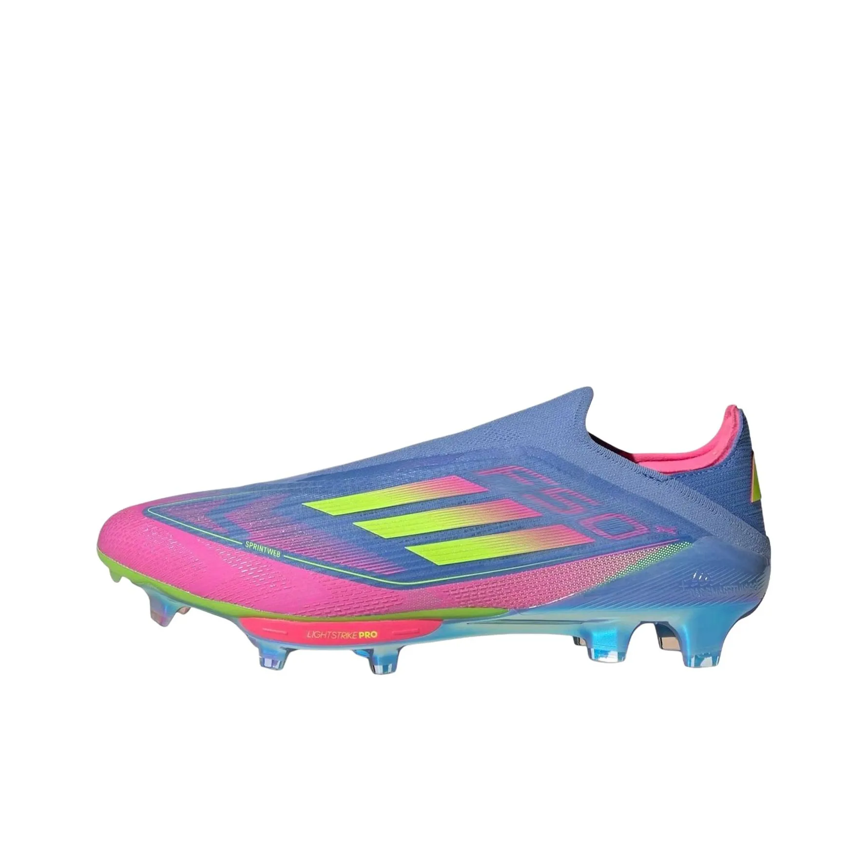 Adidas F50+ FG Твердый грунт противоскользящие устойчивые к истиранию футбольные бутсы мужские синий и розовый