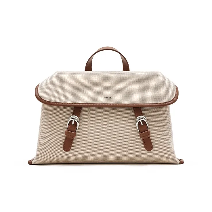 MUVA Ткань Рюкзак Женские Холст Коричневый Деним Синий