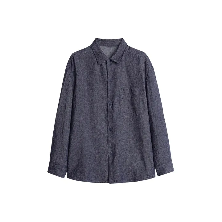 Osens Shirts Men's Linen Blue